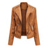 Women's Leather Jackets Women's Short Jackets Slim Thin Leather Jackets Ladies Motorcycle Suits - ROUTINE FASHION